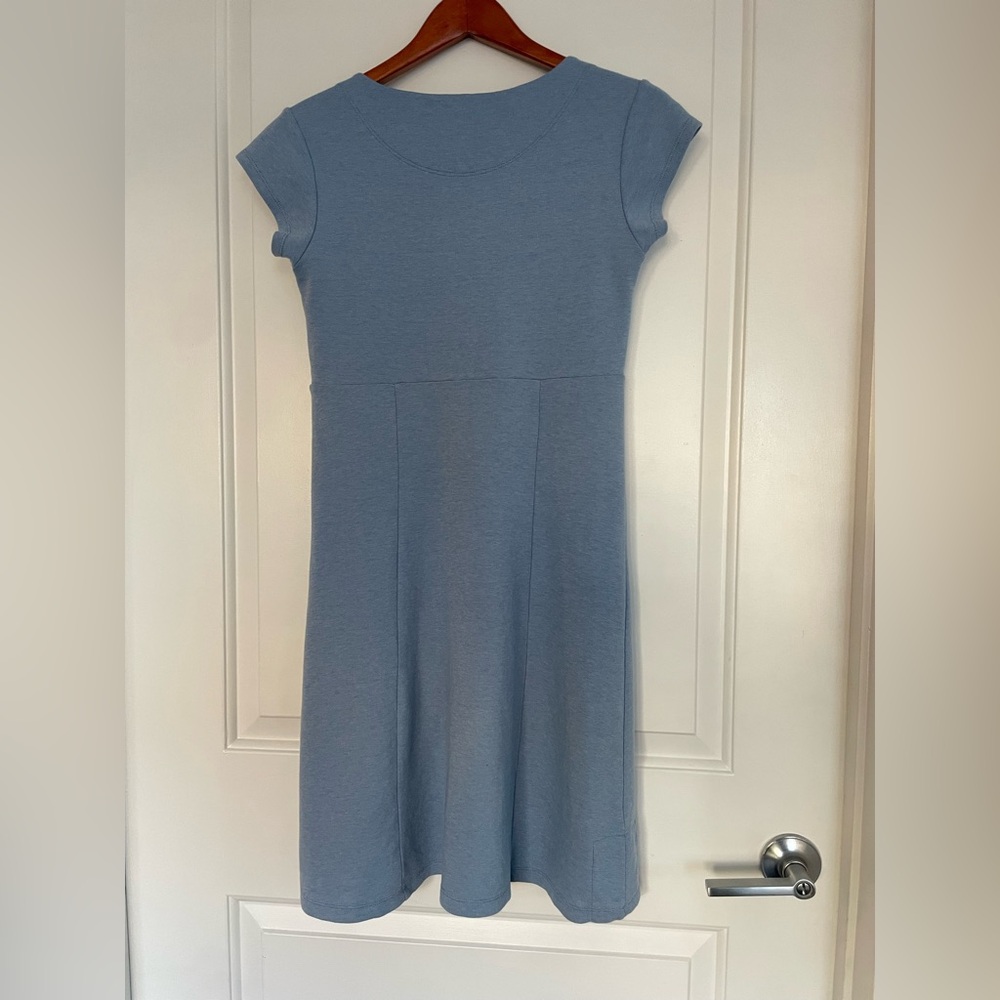 Horny Toad Blue Short Sleeve Dress Tencel Cotton Gorp Tennis Golf XS - Picture 2 of 5